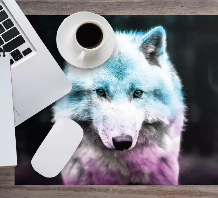 Original mouse pad wolf portrait artwork - TenStickers
