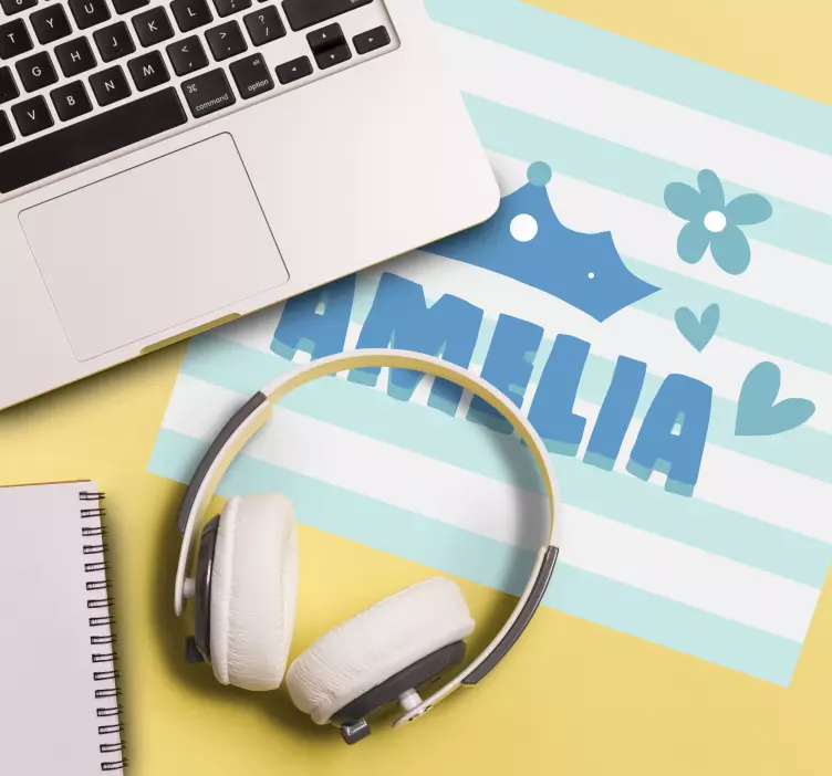 Personalised mouse pad amelia crown design - TenStickers