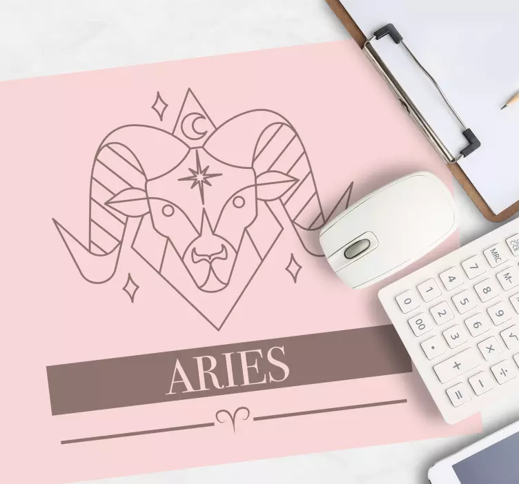 Personalised mouse pad aries zodiac symbol - TenStickers