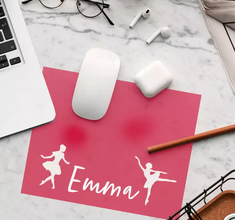 Personalised mouse pad ballet dance silhouettes - TenStickers