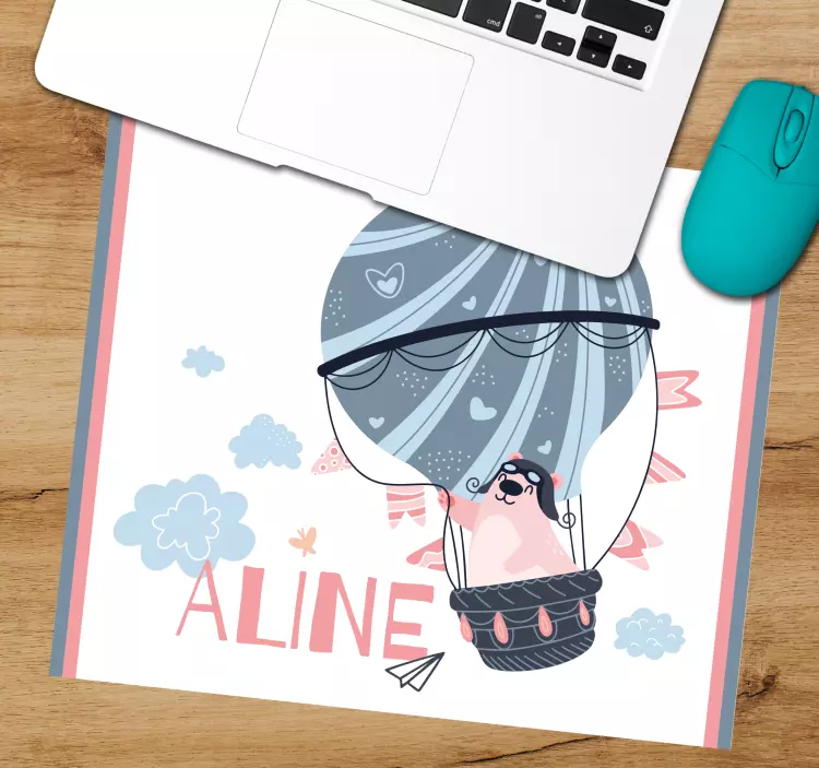Personalised mouse pad balloon adventure design - TenStickers