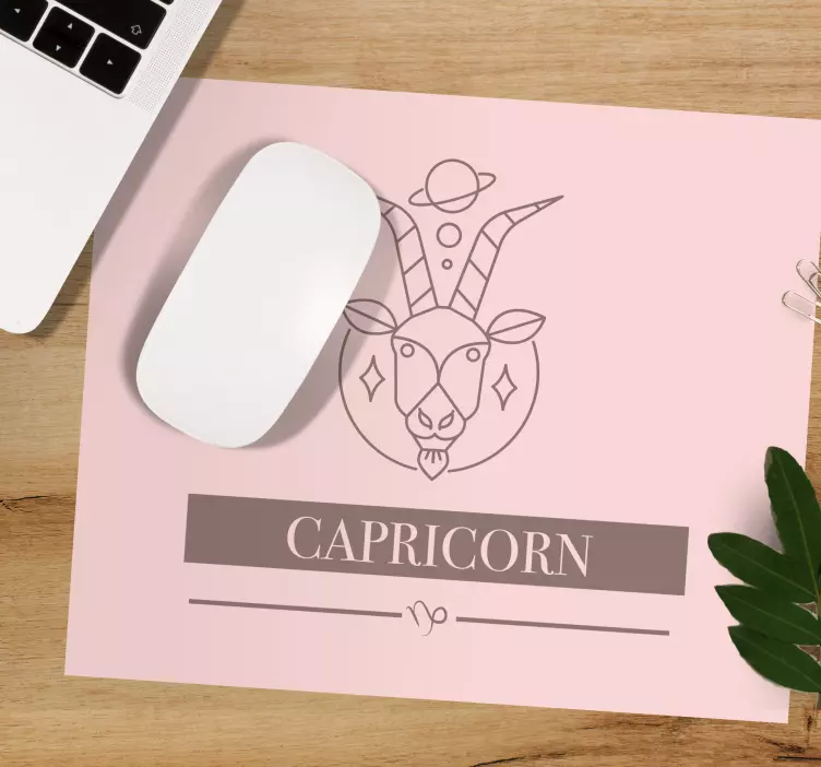 Personalised mouse pad capricorn goat symbol - TenStickers