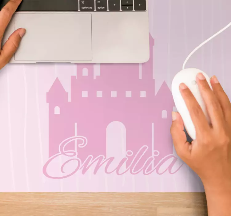 Personalised mouse pad castle with name - TenStickers