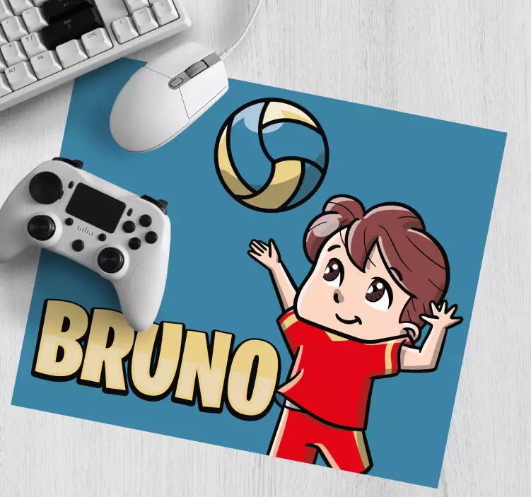 Personalised mouse pad cheerful child at play - TenStickers