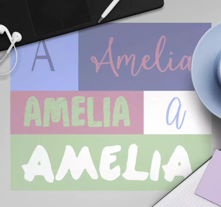 Personalised mouse pad colorful name design - TenStickers