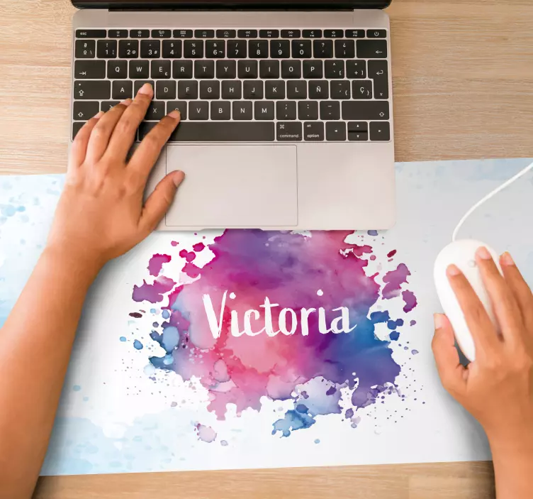 Personalised mouse pad colorful watercolor splash - TenStickers
