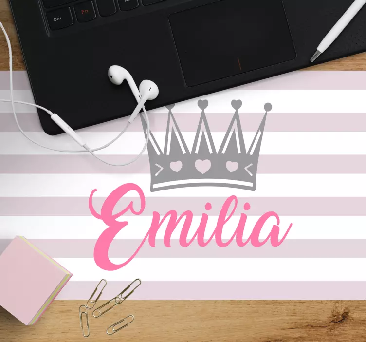 Personalised mouse pad crown personalized emilia - TenStickers