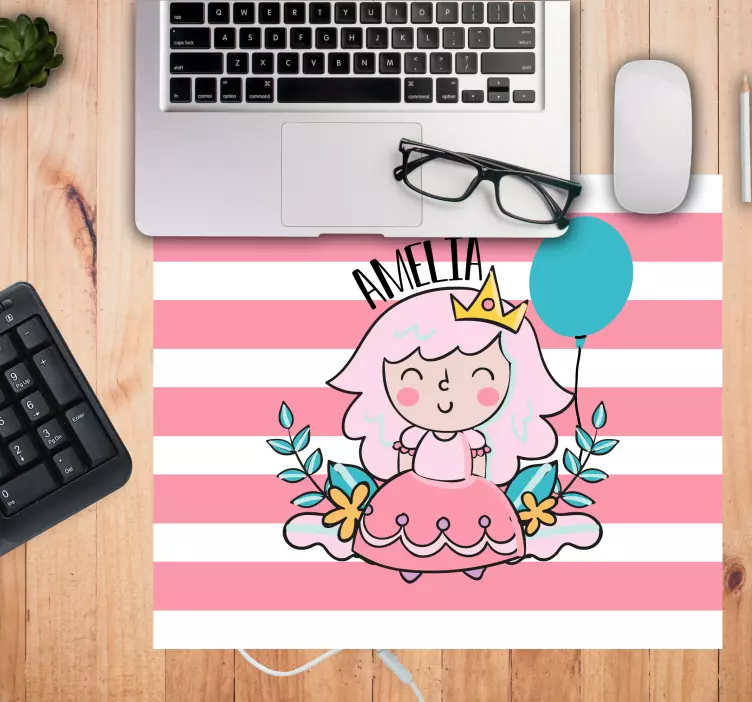Personalised mouse pad cute princess design - TenStickers