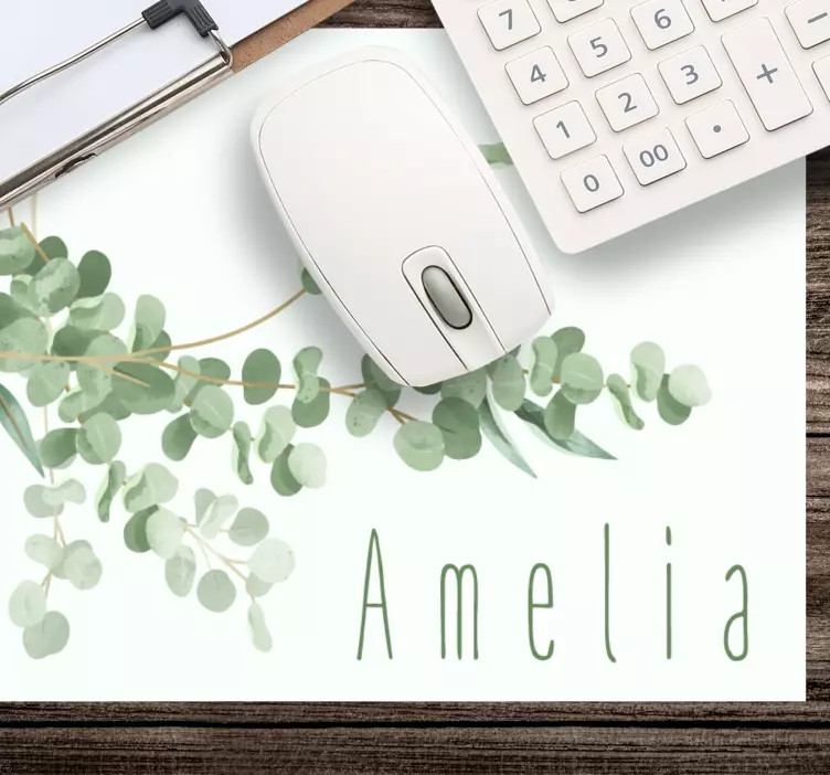 Personalised mouse pad eucalyptus leaf design - TenStickers