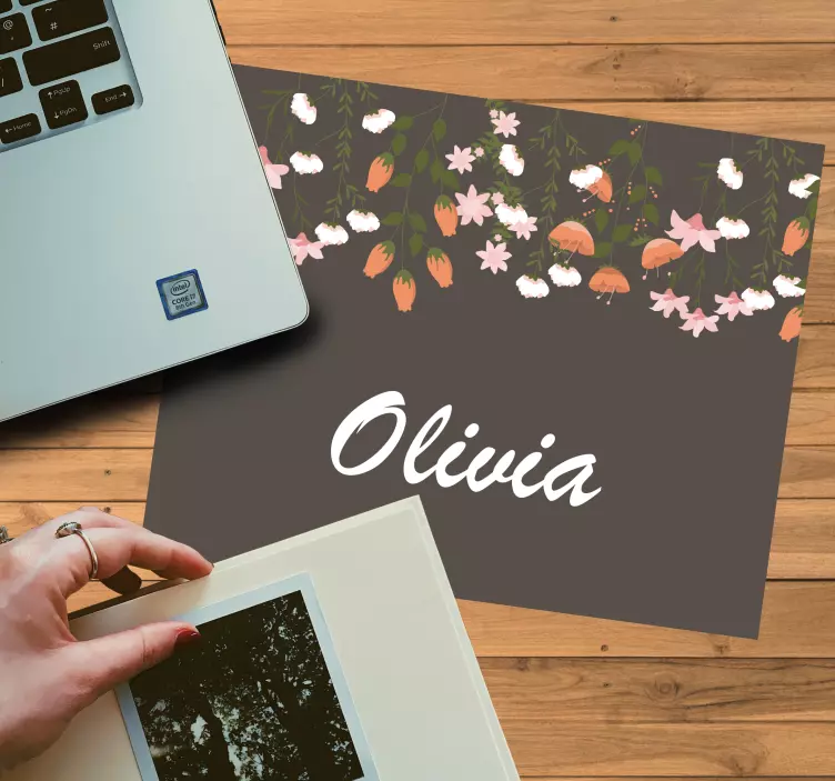 Personalised mouse pad floral custom design - TenStickers