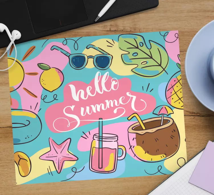 Personalised mouse pad hello summer design - TenStickers