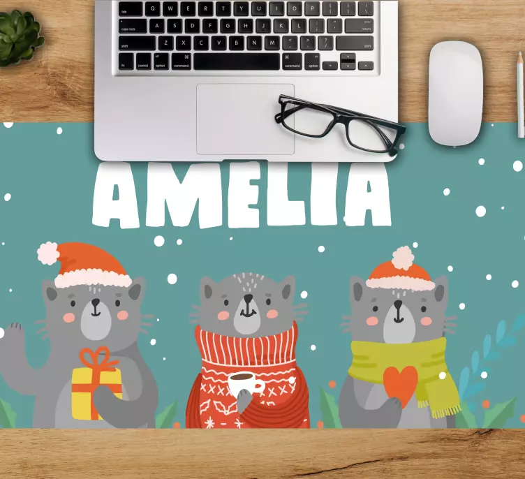 Personalised mouse pad holiday animals trio - TenStickers