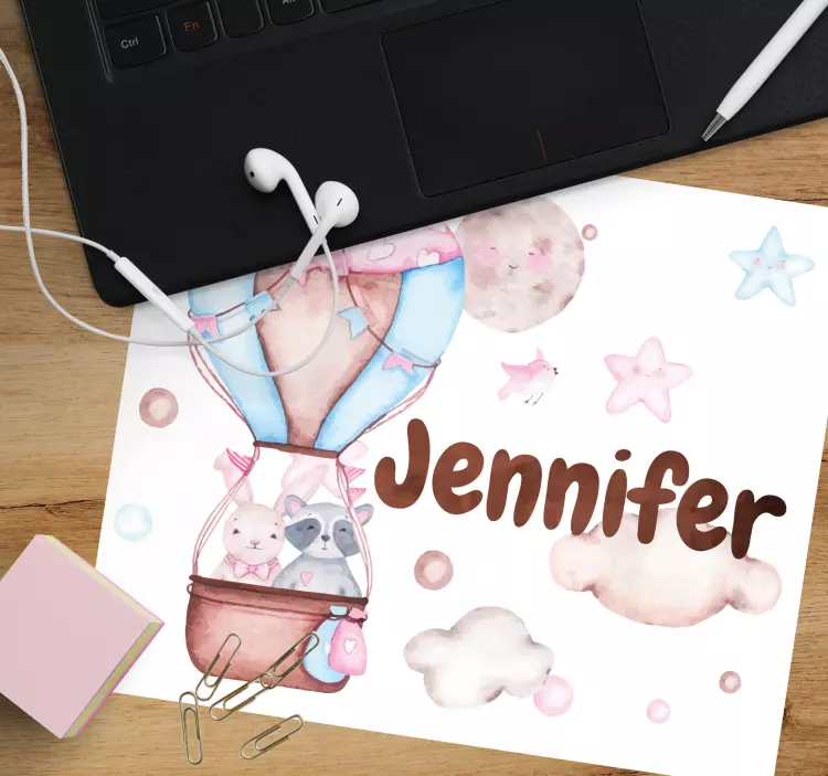 Personalised mouse pad hot air balloon adventure - TenStickers