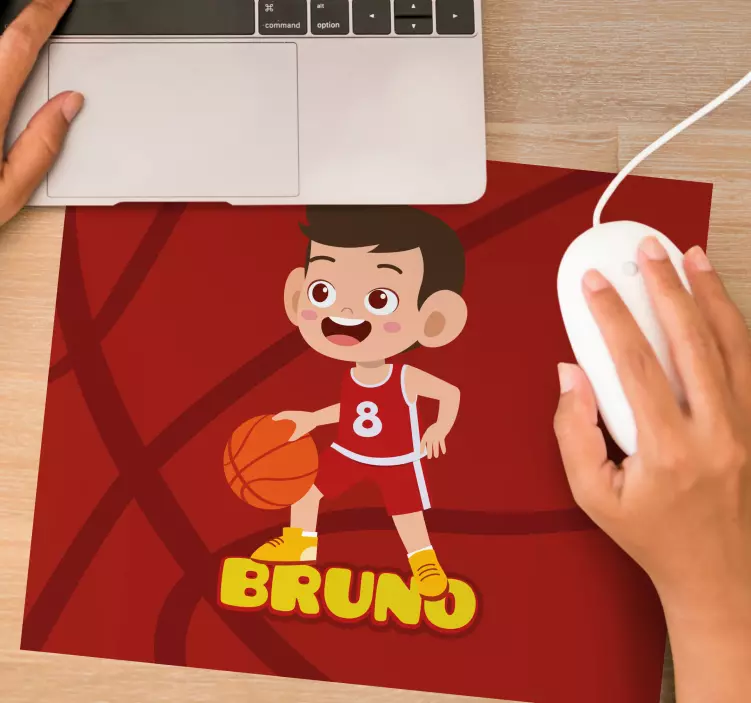 Personalised mouse pad joyful basketball player - TenStickers