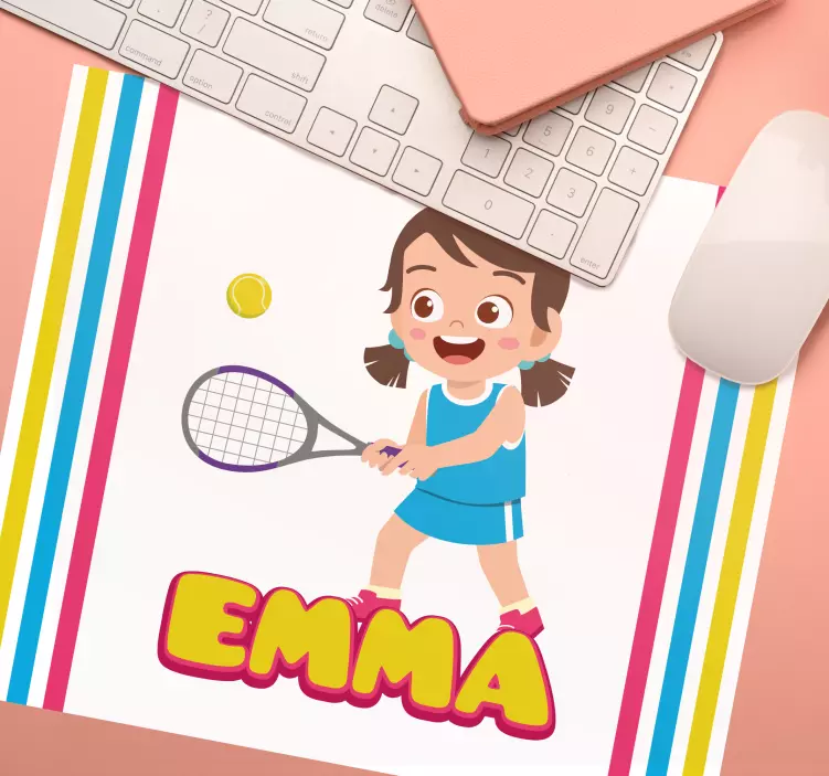 Personalised mouse pad of animated tennis player - TenStickers