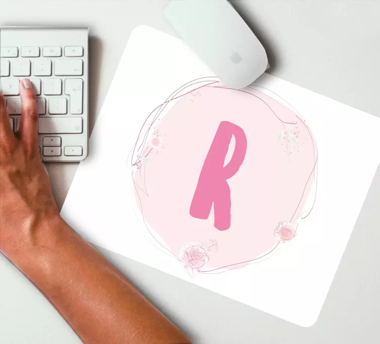 Personalised mouse pad personalized elegant initial - TenStickers