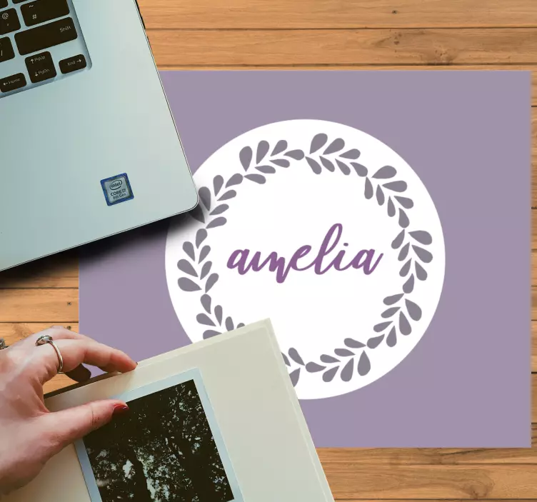 Personalised mouse pad personalized name circle - TenStickers