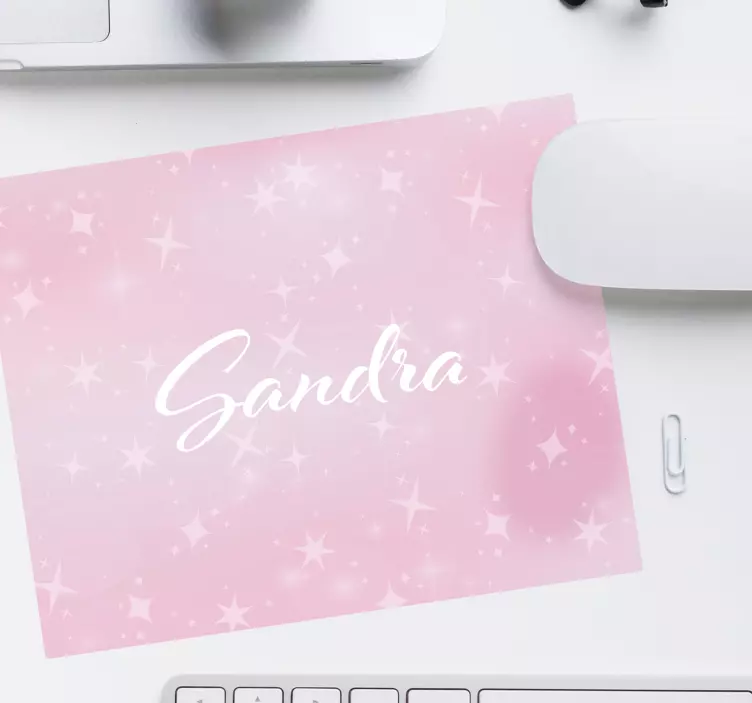 Personalised mouse pad personalized pink sparkle - TenStickers