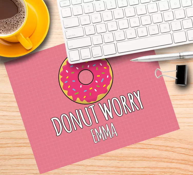Personalised mouse pad playful donut design - TenStickers