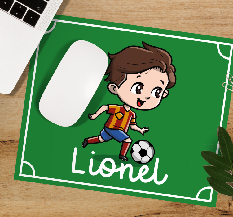 Personalised mouse pad playful soccer character - TenStickers
