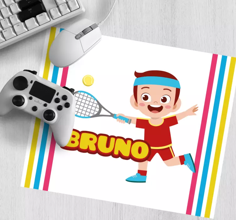 Personalised mouse pad playful tennis character - TenStickers