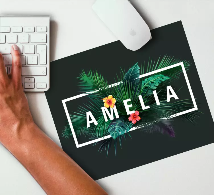 Personalised mouse pad tropical floral design - TenStickers