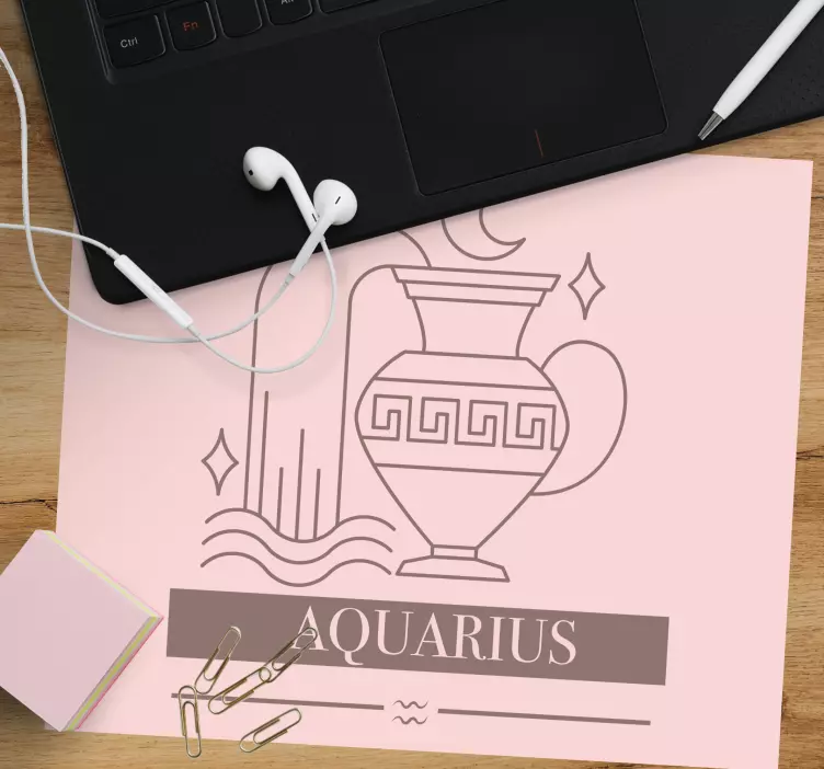 Personalised mouse pad with aquarius symbol - TenStickers