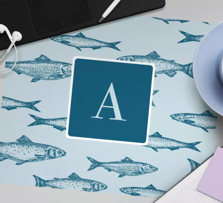 Personalised mouse pad with artistic fish design - TenStickers