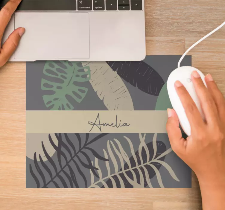 Personalised mouse pad with custom leaf patterns - TenStickers