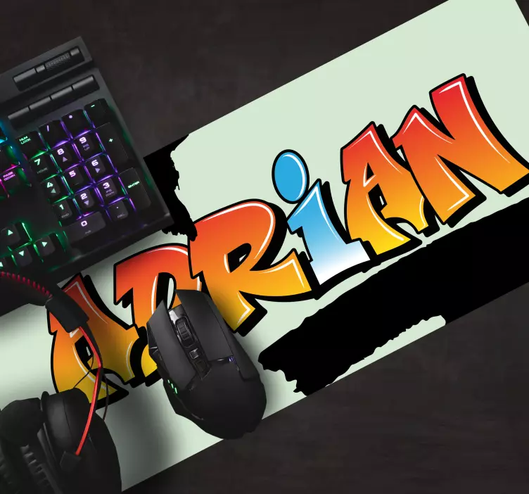 Personalised mouse pad with custom vibrant text - TenStickers