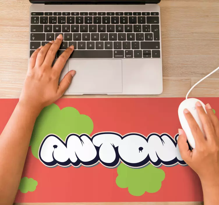 Personalised mouse pad with customizable colorful text - TenStickers