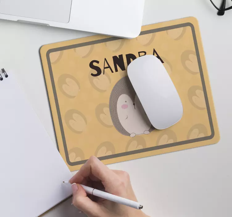 Personalised mouse pad with cute hedgehog design - TenStickers