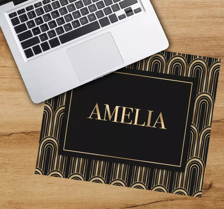 Personalised mouse pad with elegant gold name - TenStickers