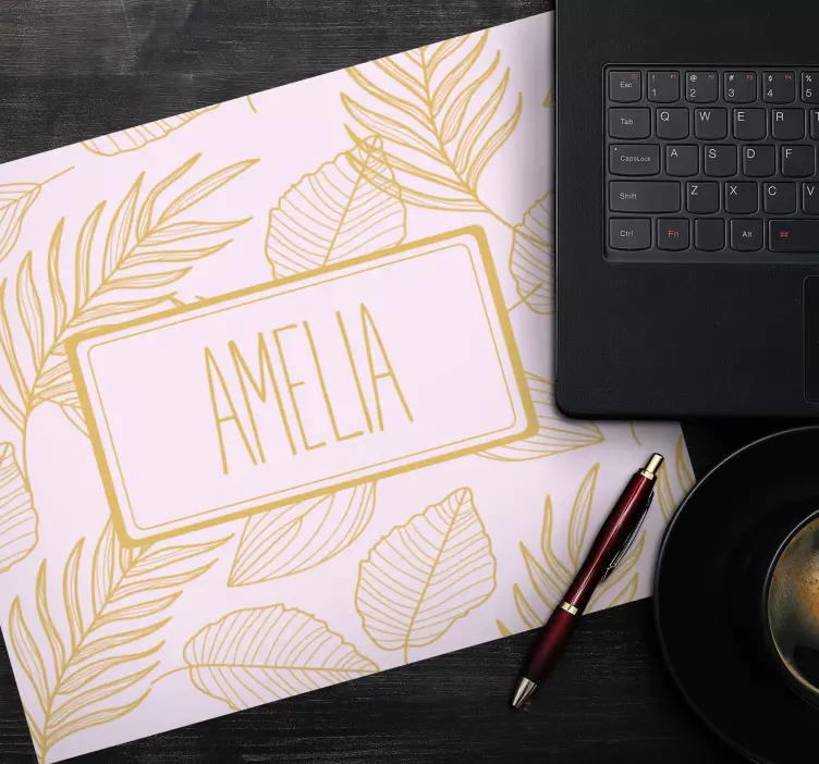 Personalised mouse pad with elegant leaf design - TenStickers
