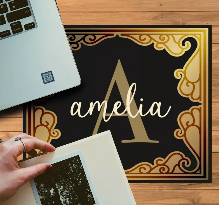 Personalised mouse pad with elegant monogram design - TenStickers