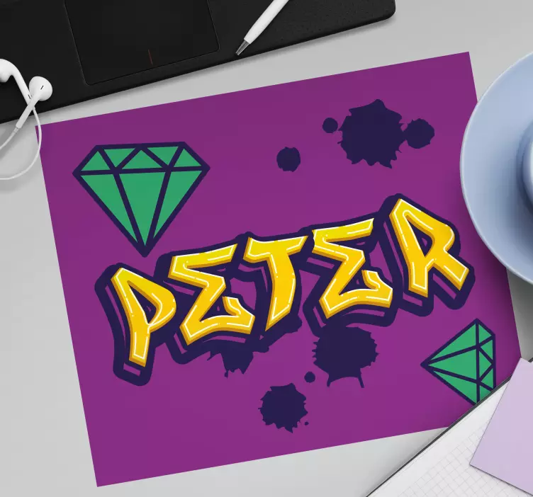 Personalised mouse pad with elegant name design - TenStickers