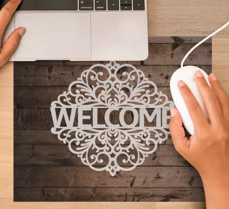 Personalised mouse pad with elegant welcome design - TenStickers