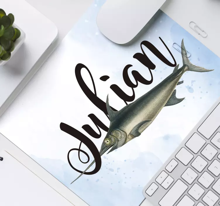 Personalised mouse pad with fish illustration - TenStickers