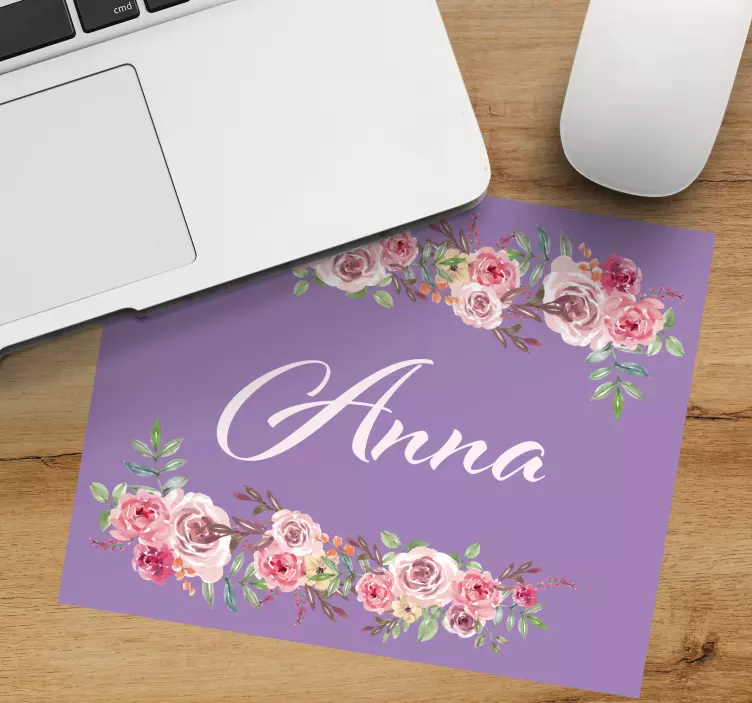 Personalised mouse pad with floral design - TenStickers