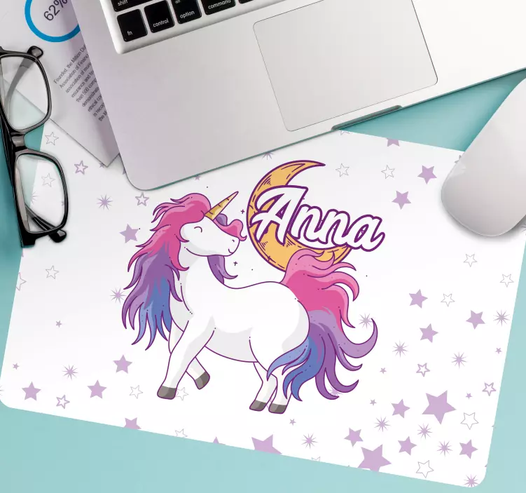 Personalised mouse pad with fun unicorn design - TenStickers