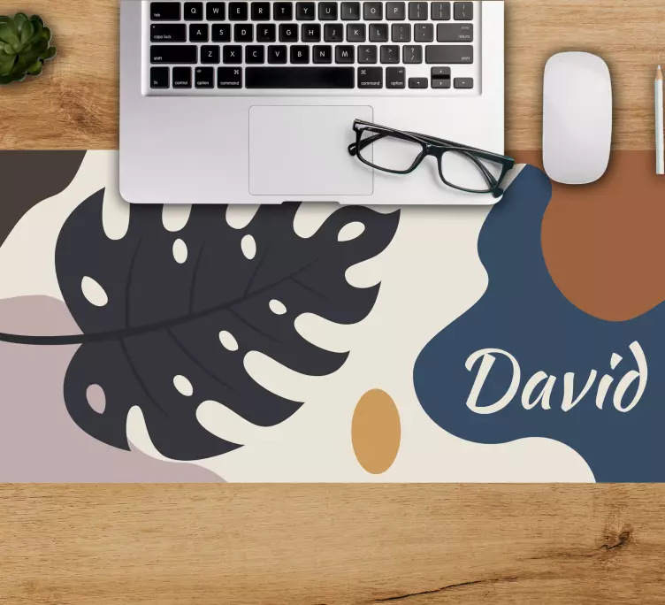 Personalised mouse pad with leaf motif design - TenStickers
