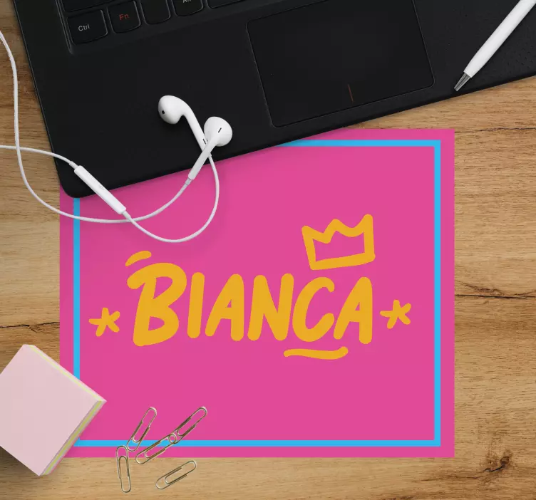 Personalised mouse pad with pink details - TenStickers