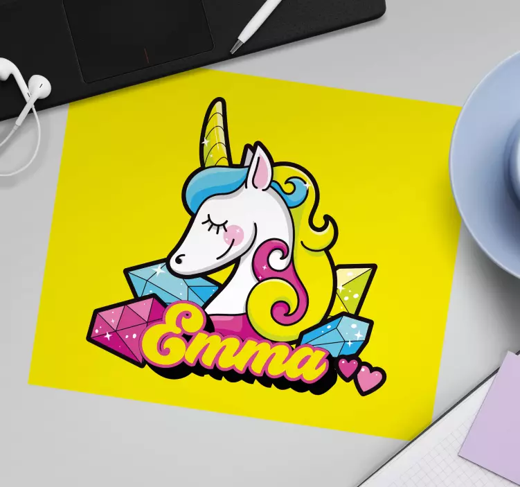 Personalised mouse pad with unicorn character design - TenStickers