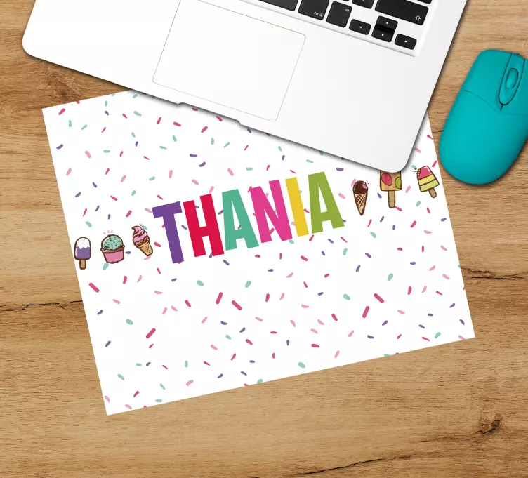 Personalised mouse pad with vibrant name design - TenStickers