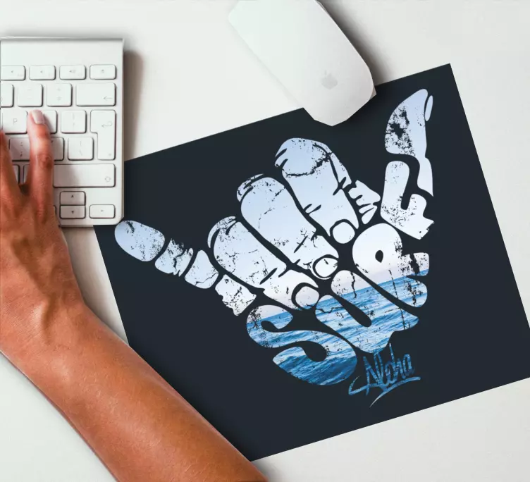 Shaka hand with sea background more mousepads - TenStickers