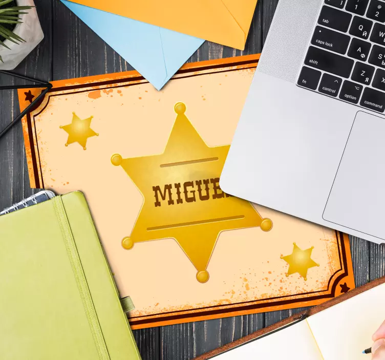 Sheriff Badge with name personalised mouse pad - TenStickers