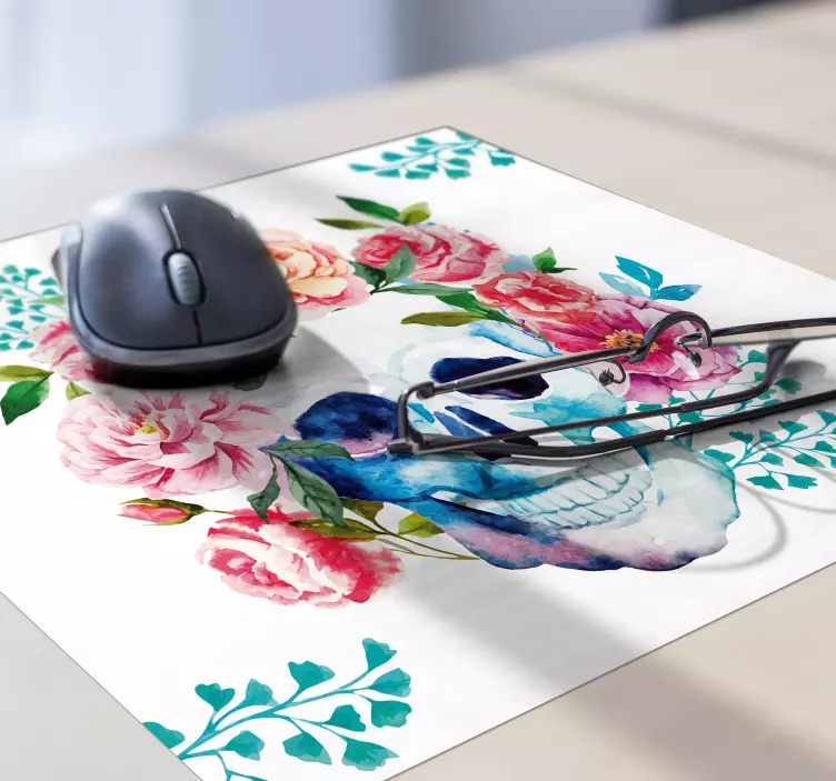 Skull flowers original mouse pad - TenStickers