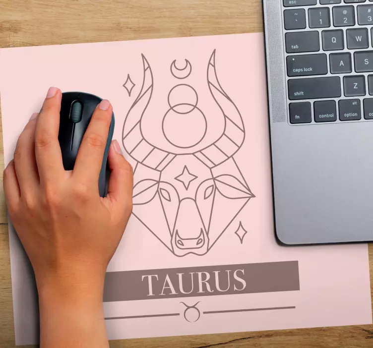 Taurus pink card zodiac sign design mouse pad - TenStickers