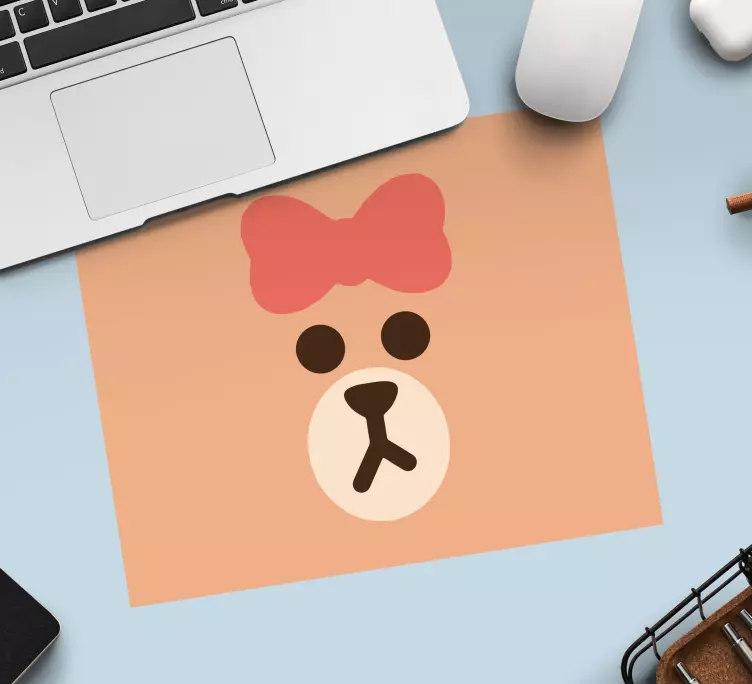 Teddy bear with bow original mouse pad - TenStickers