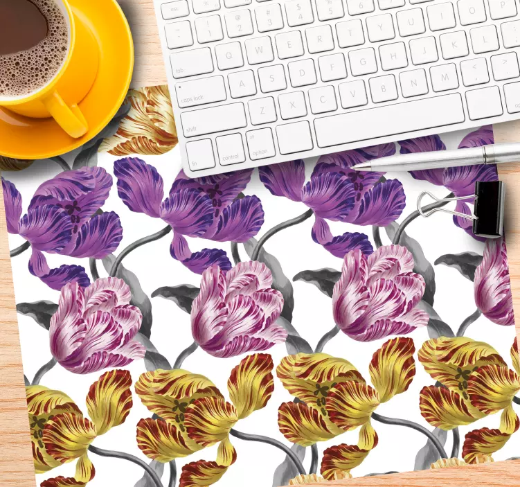 Vibrant Floral Motif mouse pad patterns - TenStickers